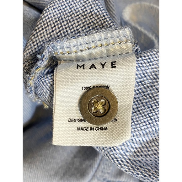MAYE NWT Montana Denim Shirtdress Midi Button Front Collared Blue Jean Dress - Picture 8 of 15
